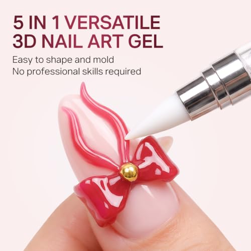 MIZHSE 4-Piece 3D Nail Art Sculpting Gel Kit with Flower Mold