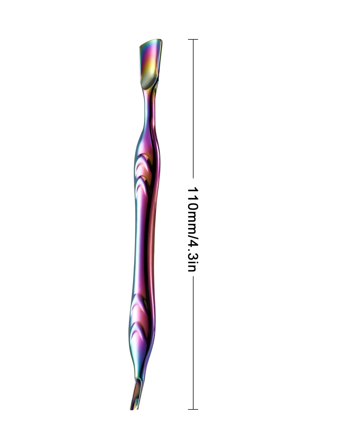 FERYES Cuticle Pusher & Trimmer - 2-in-1 Stainless Steel Nail Care Tool for Manicures & Pedicures | Rainbow Finish