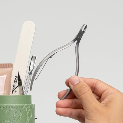NGHIA Cuticle Nipper JAW 12 - 4.5-5.5mm Stainless Steel, Ergonomic, Grey Plated