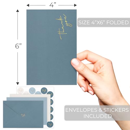 Elegant Thank You Cards Set of 30 with Envelopes & Stickers