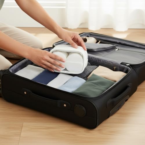 LYKKEKOI 2-in-1 Portable Cotton Swab & Pad Travel Organizer Case
