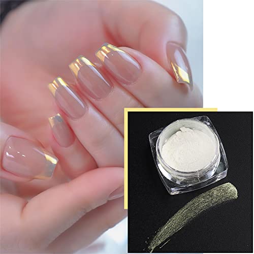 Aurora Chrome Nail Powder Set - 6 Colors Iridescent Glitter