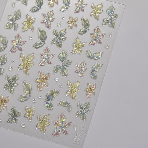 Spring & Summer 5D Floral Nail Stickers - Self-Adhesive Nail Art Decals