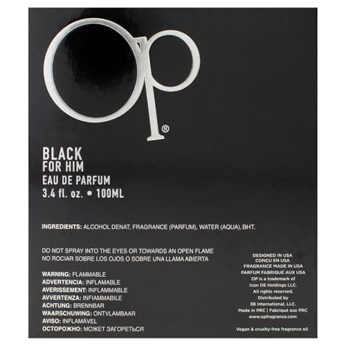 Ocean Pacific Op Black EDT for Men - 3.4 Fl Oz Eau De Toilette