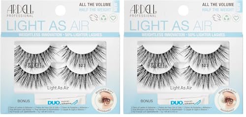 Ardell Light As Air 523 Fake Eyelashes 2 Pairs + Duo Pipette