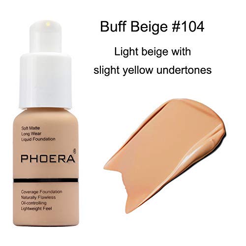 PHOERA Liquid Foundation for Mature Skin - 2-Pack (Nude & Buff Beige)