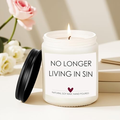 Lavender Scented Engagement Candle - 'No Longer Living in Sin' for Couples
