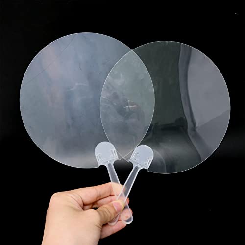 Honbay 10PCS Clear Plastic Handheld Fans for DIY Crafts & Summer