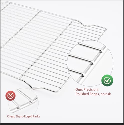 Heavy Duty Stainless Steel Cooling Racks - 2 Pack, 10x15 Inch