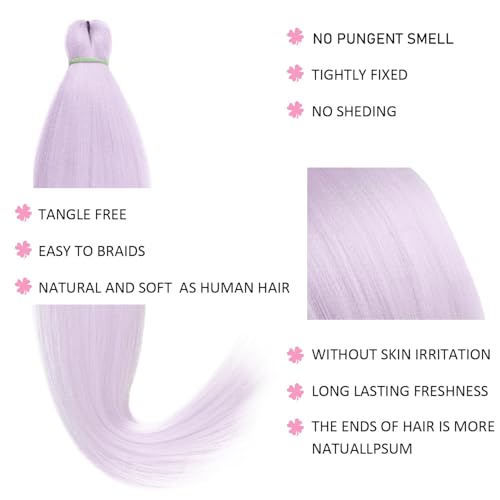 Leeven 26 Inch Light Purple Pre-Stretched Braiding Hair - 2 Packs