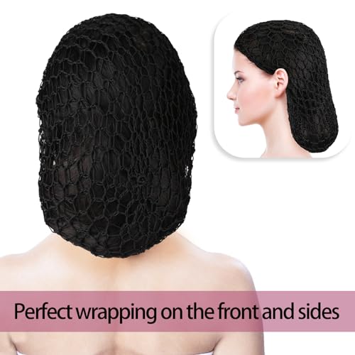 Mozeat Lens 2-Pack Black Hair Nets for Long Hair