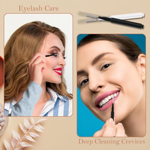 20 Pack Micro Eyebrow Brushes for Brow Lamination - Portable Spoolies