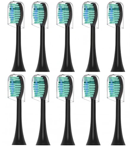 DenSecc Black Series Replacement Brush Heads for AquaSonic Black Toothbrush