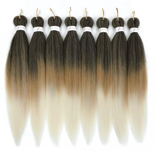 Msloosily 20-Inch Pre-Stretched Braiding Hair - 8 Packs, 1B/27/613 Ombre
