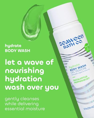 The Seaweed Bath Co. Hydrate Body Wash, Eucalyptus Peppermint, 12 oz (2 Pack)