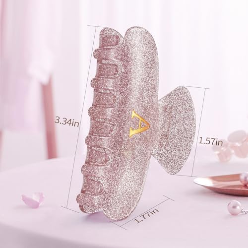 Lavender Glitter Initial Hair Clip P - Fxcert Personalised Acrylic Letter