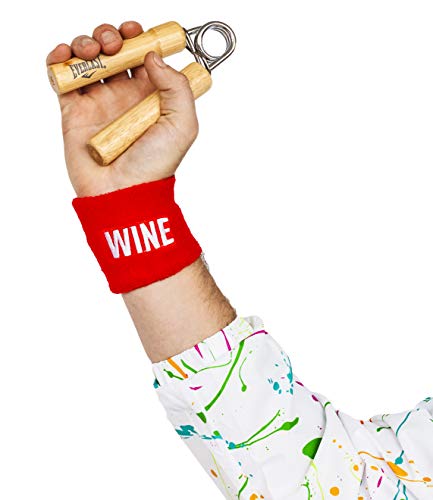Funny Guy Mugs Wine Party Sweatband Set - 3-Piece Unisex Headband & Wristbands