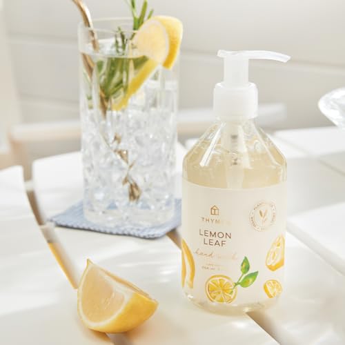 Thymes Lemon Leaf Hand Wash - 9oz Moisturizing Liquid Soap with Pump