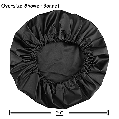 Heerf Jumbo Waterproof Shower Cap for Long Hair, Braids, and Locs