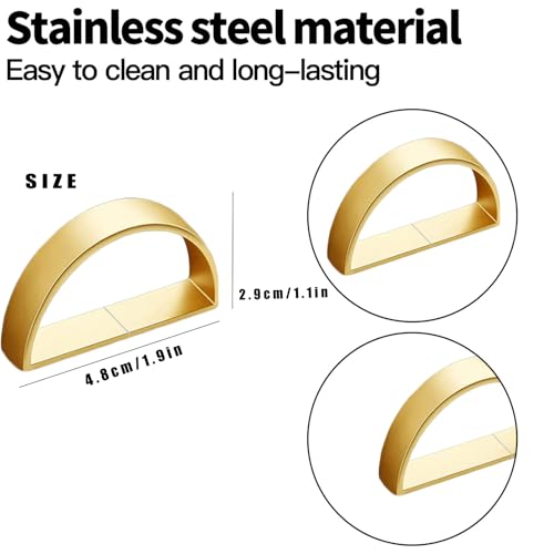 20 Pcs Gold Metal Napkin Rings - Elegant Half-Circle Design