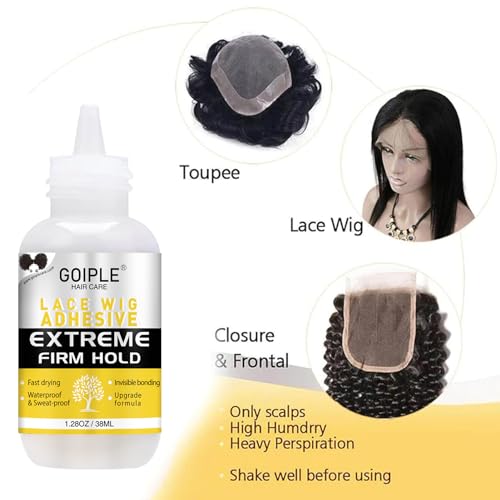 Goiple Waterproof Lace Front Wig Glue Kit with Hair Wax Stick & Tools - Flower Scent 6PCS
