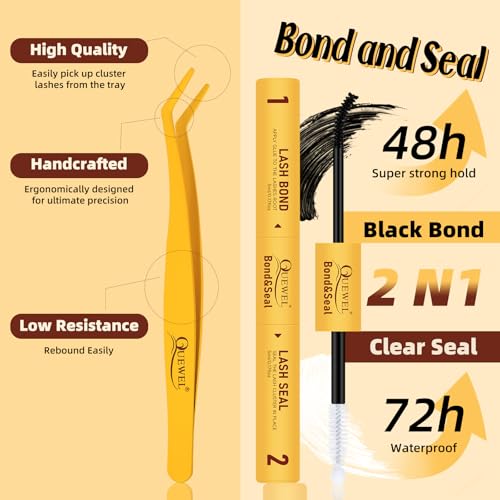 QUEWEL DIY Lash Extension Kit - 280pcs 30D+40D+50D Clusters, 12-18mm