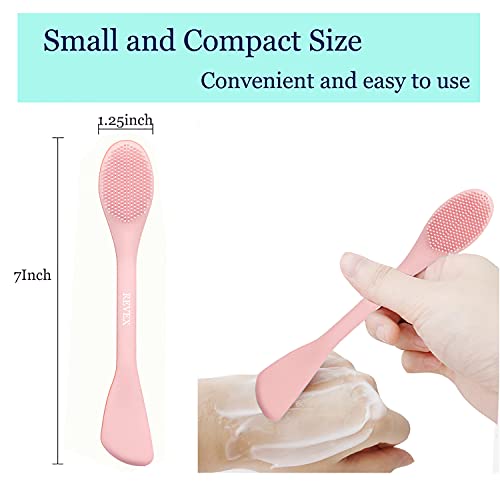 REVEX Silicone Face Mask Applicator & Pore Scrubber Set Pink Gray 2pcs