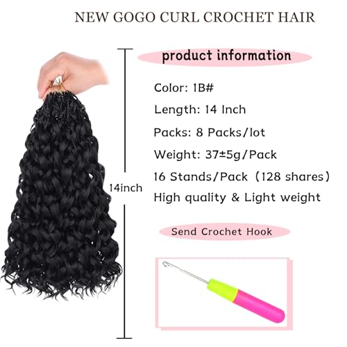 XTREND 14 Inch Ocean Wave Crochet Hair 8 Packs Pre-Looped Deep Twist Water Wave Synthetic Braiding for Women