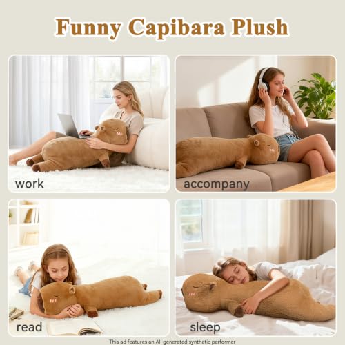 Capibara Plush Body Pillow - 19.6in Soft Stuffed Animal