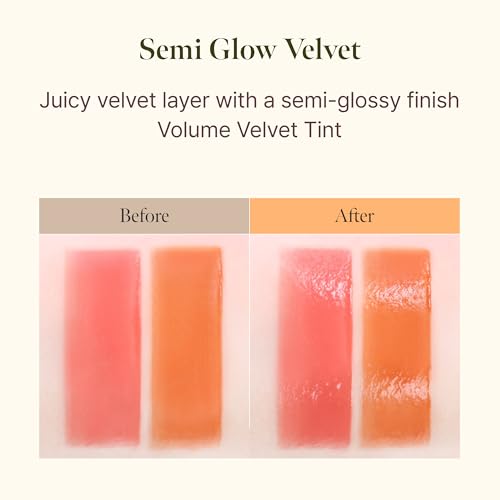 BLACK ROUGE Double Layer Velvet Lip Tint Pale Plum - Long Lasting, Hydrating Korean Sheer Glow Lipstick with Tangerine Scent