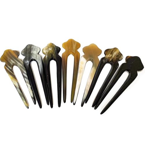 Handmade Natural Buffalo Horn Hair Stick, 5.5-Inch Vintage Hair Pin
