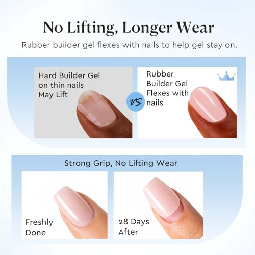 AZUREBEAUTY Rubber Base Builder Gel - 15ml Clear Nail Strengthener