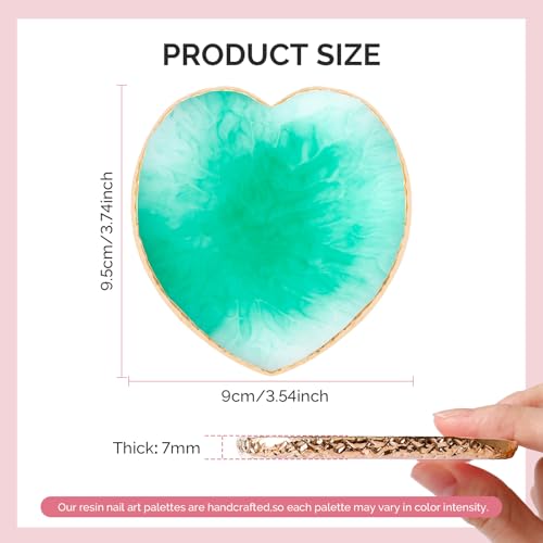 MelodySusie Heart Shape Resin Nail Art Palette for Color Mixing