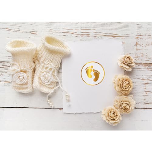 Gold Foil Baby Shower Stickers - 1.5 Inch, Pack of 240