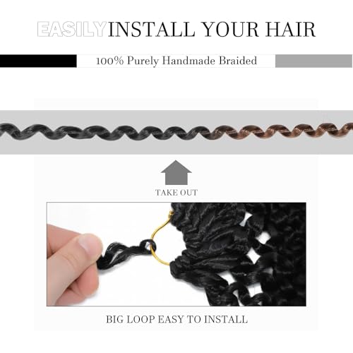 MCNJM Passion Twist Hair 16 Inch T/30# - 8 Packs Water Wave Crochet Extensions for Black Women