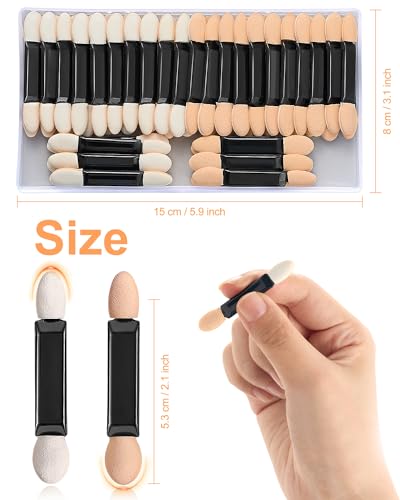 MORGLES 50Pcs Double Head Eyeshadow Applicators – Versatile Makeup Brushes