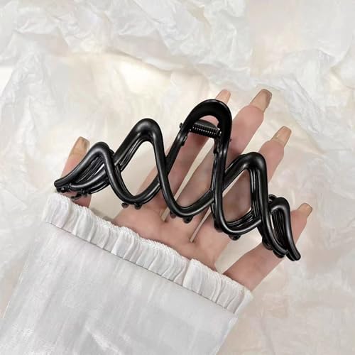 Black Metal Claw Clip for Thick Hair - Strong Hold & Non-Slip