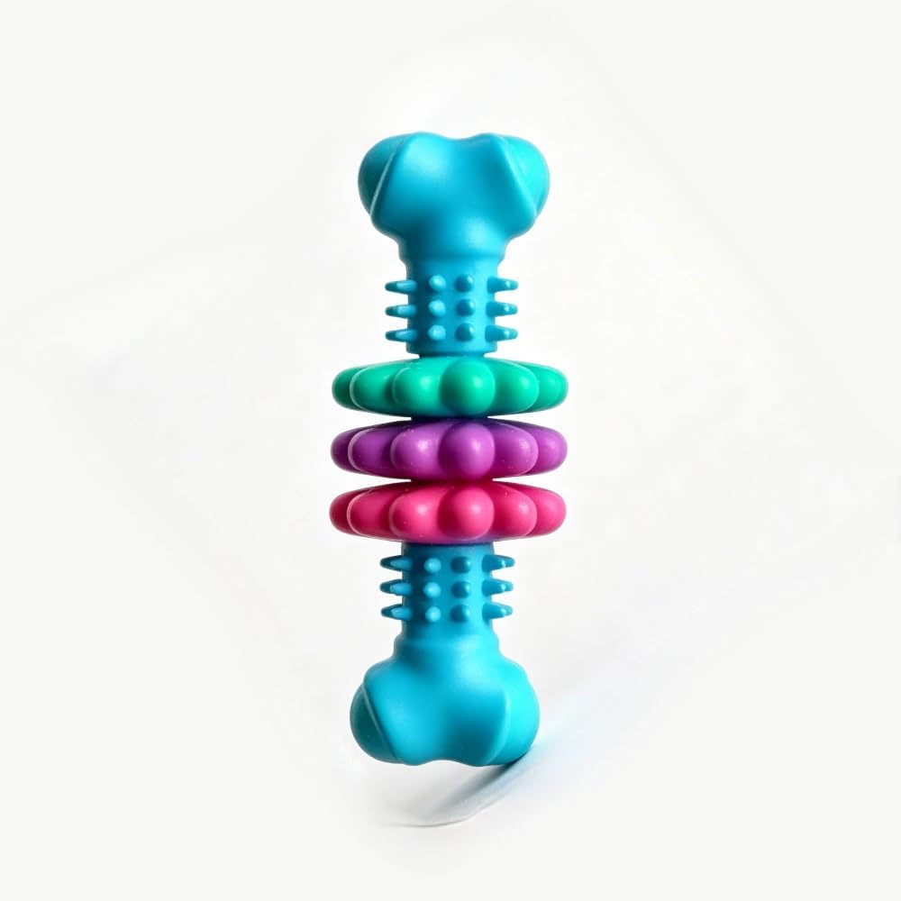 Chew Bone for Aggressive Chewers - Durable Thermoplastic Rubber Dog Toy for Dental Health | Medium Size