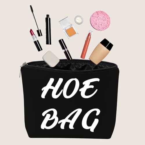 Funny "Hoe Bag" Canvas Cosmetic Pouch - Hilarious Gag Gift for Women