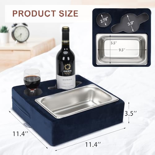 Sofa Cup Holder Tray - Multi-Purpose Couch Caddy for Drinks & Snacks