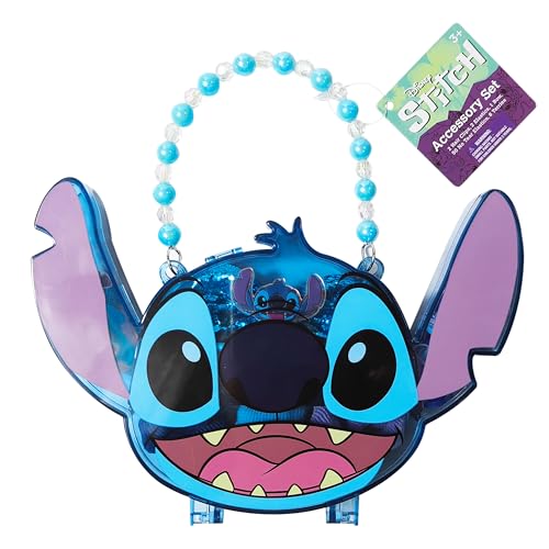 Disney Stitch Hair Accessory Case with Clips & Elastics for Girls