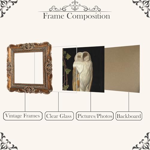 VINLIFE 3x3 Vintage Picture Frames - Antique Bronze Ornate Design