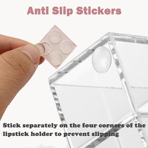 24-Slot Acrylic Lipstick Organizer with Multi-Compartment Display Rack