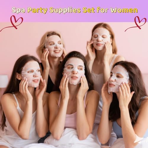 16-Piece Girls Spa Party Supplies Kit - Facial, Hand & Foot Mask Gift Set