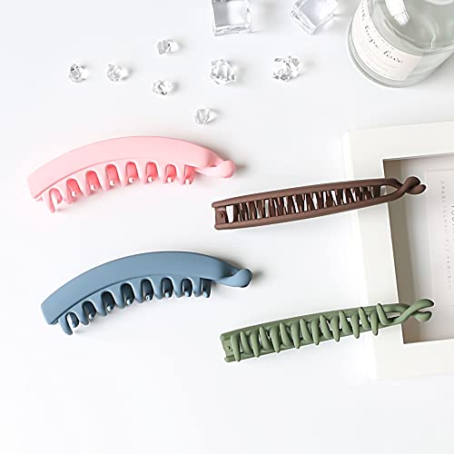 YALLNASL Set 2 Banana Hair Clips - 5-Pack Non-Slip Fishtail Design for All Hair Types
