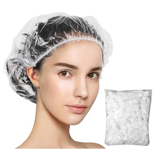 Keeygo Disposable Shower Caps - 50 PCS Waterproof Hair Caps 20.5"