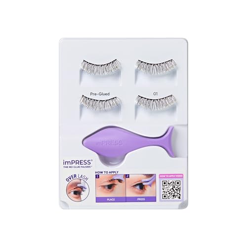 imPRESS Pre-Glued Strip Lash Kit - Classic Natural, 2 Pairs