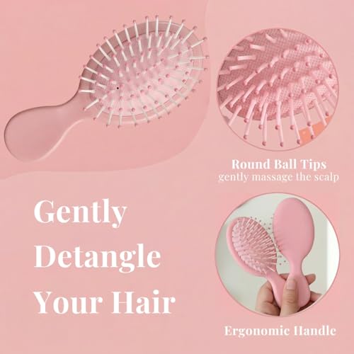 12 Pack Mini Hair Brushes - Travel Detangling Brushes for All Hair Types