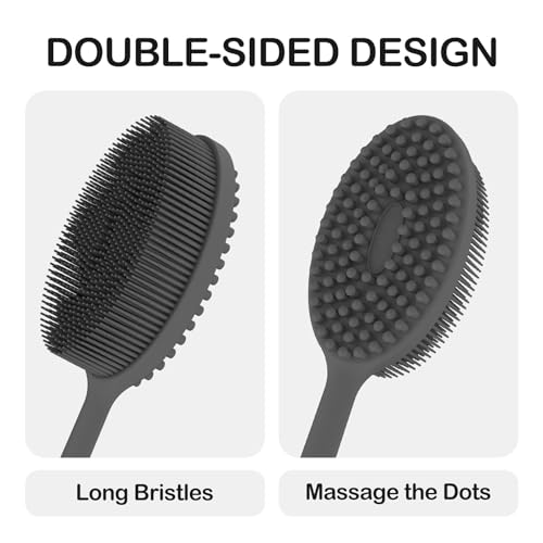 MateeyLife Silicone Body Scrubber with Handle for Gentle Exfoliation