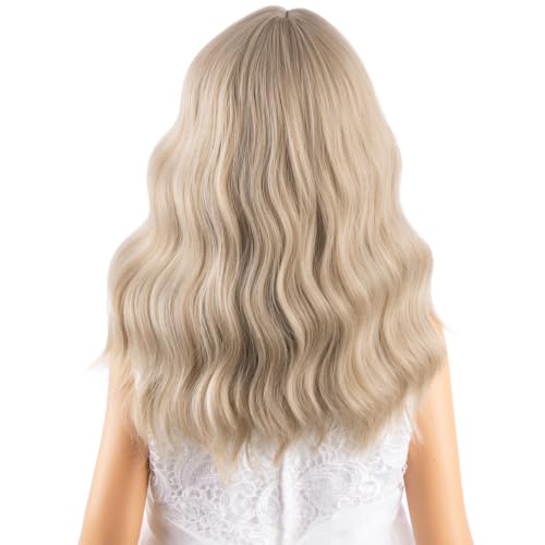 Flaxen Blonde Kids Wig with Bangs - Short Wavy Curly Style
